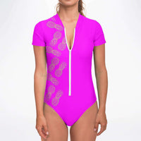 Women's Short Sleeve Pineapple Bodysuit