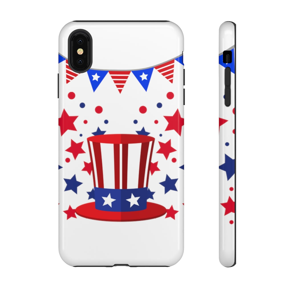 Red White and Blue Top Hat Tough Cases