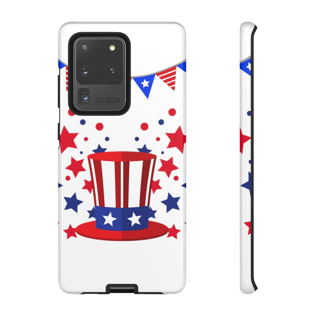 Red White and Blue Top Hat Tough Cases