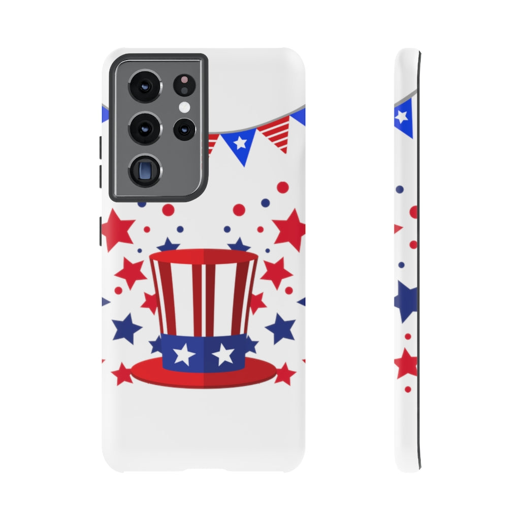 Red White and Blue Top Hat Tough Cases