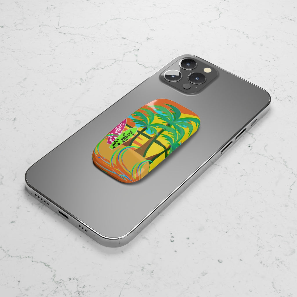 Retro Sunset Surf Phone Click-On Grip