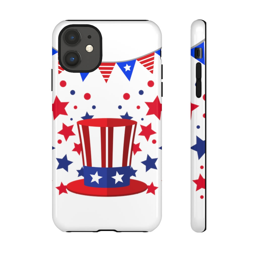 Red White and Blue Top Hat Tough Cases