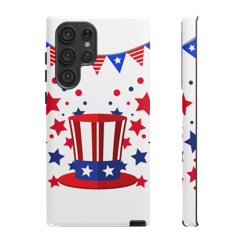 Red White and Blue Top Hat Tough Cases