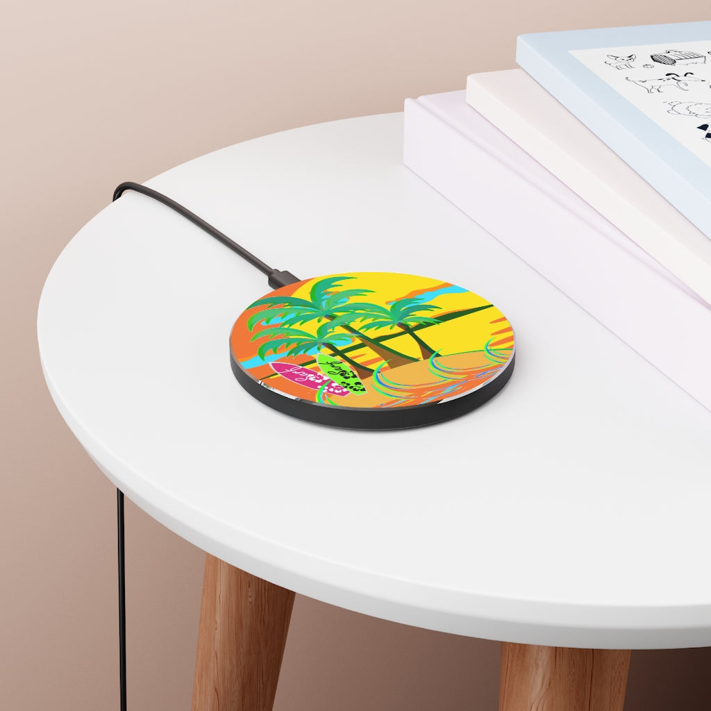 Retro Surfing Sunset Wireless Charger