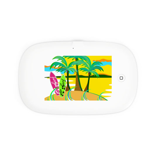 Retro Sunset Surf UV Phone Sanitizer and Wireless Charging Pad