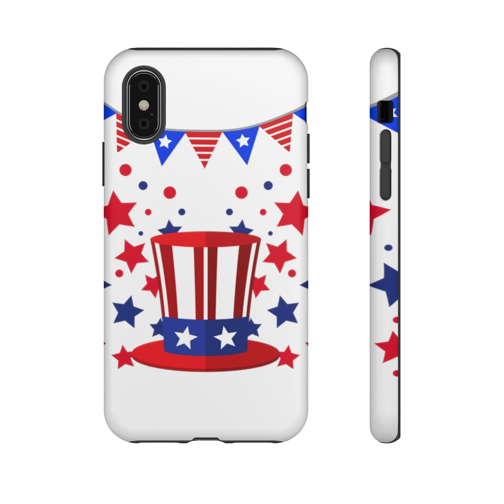 Red White and Blue Top Hat Tough Cases