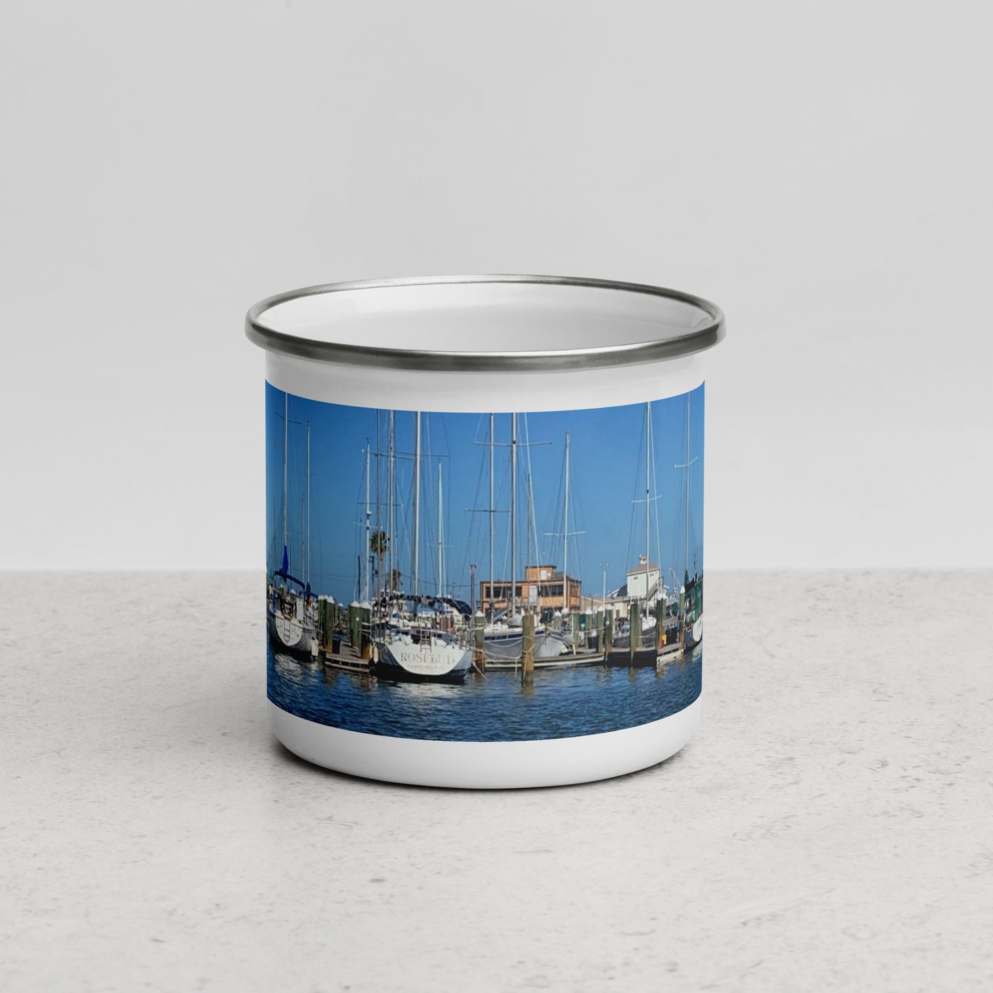 Marina Docks Enamel Mug