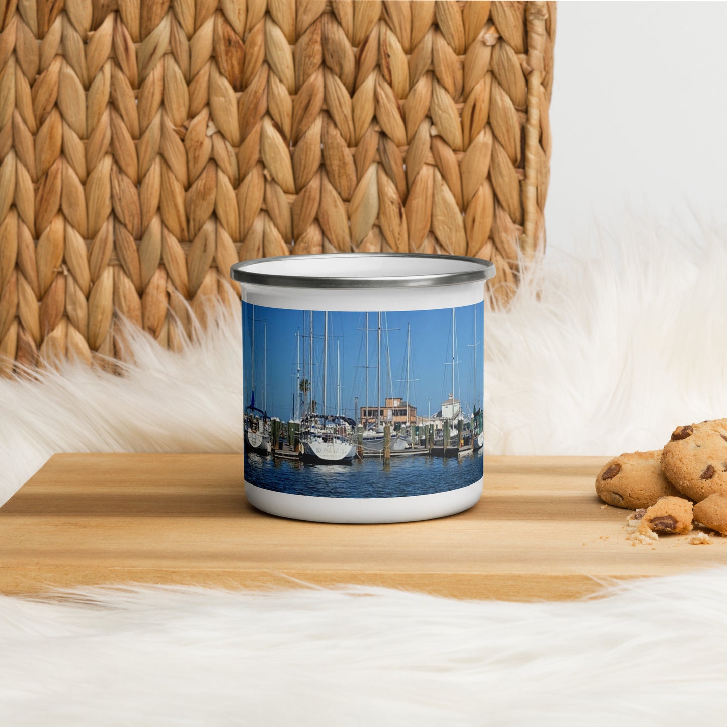 Marina Docks Enamel Mug