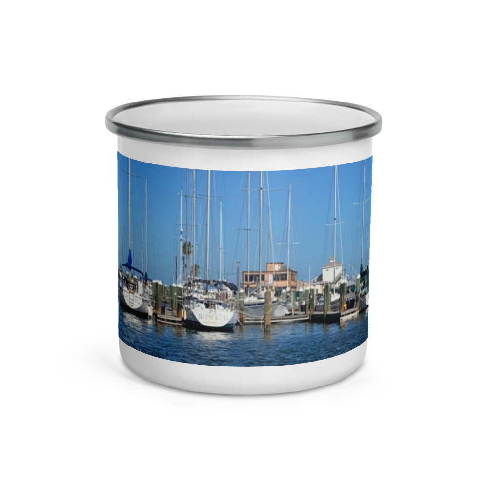 Marina Docks Enamel Mug