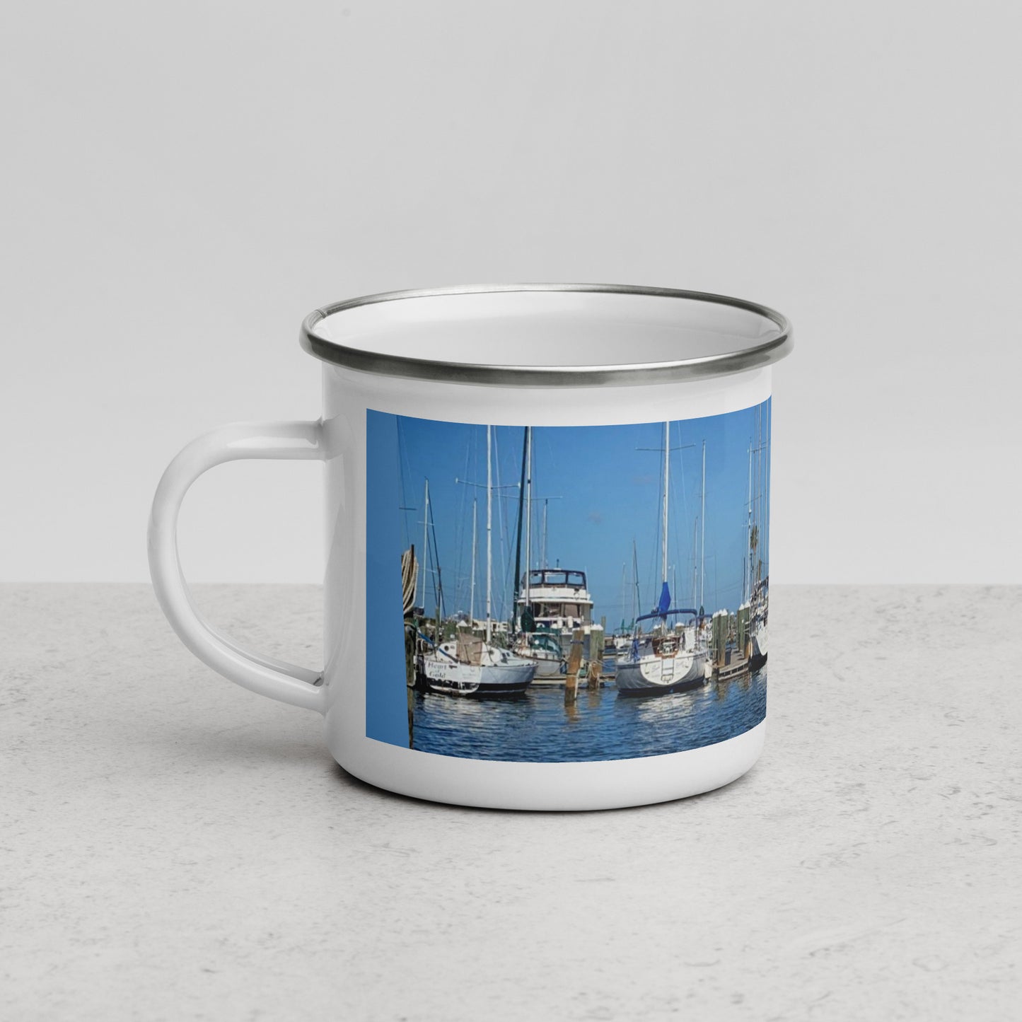 Marina Docks Enamel Mug