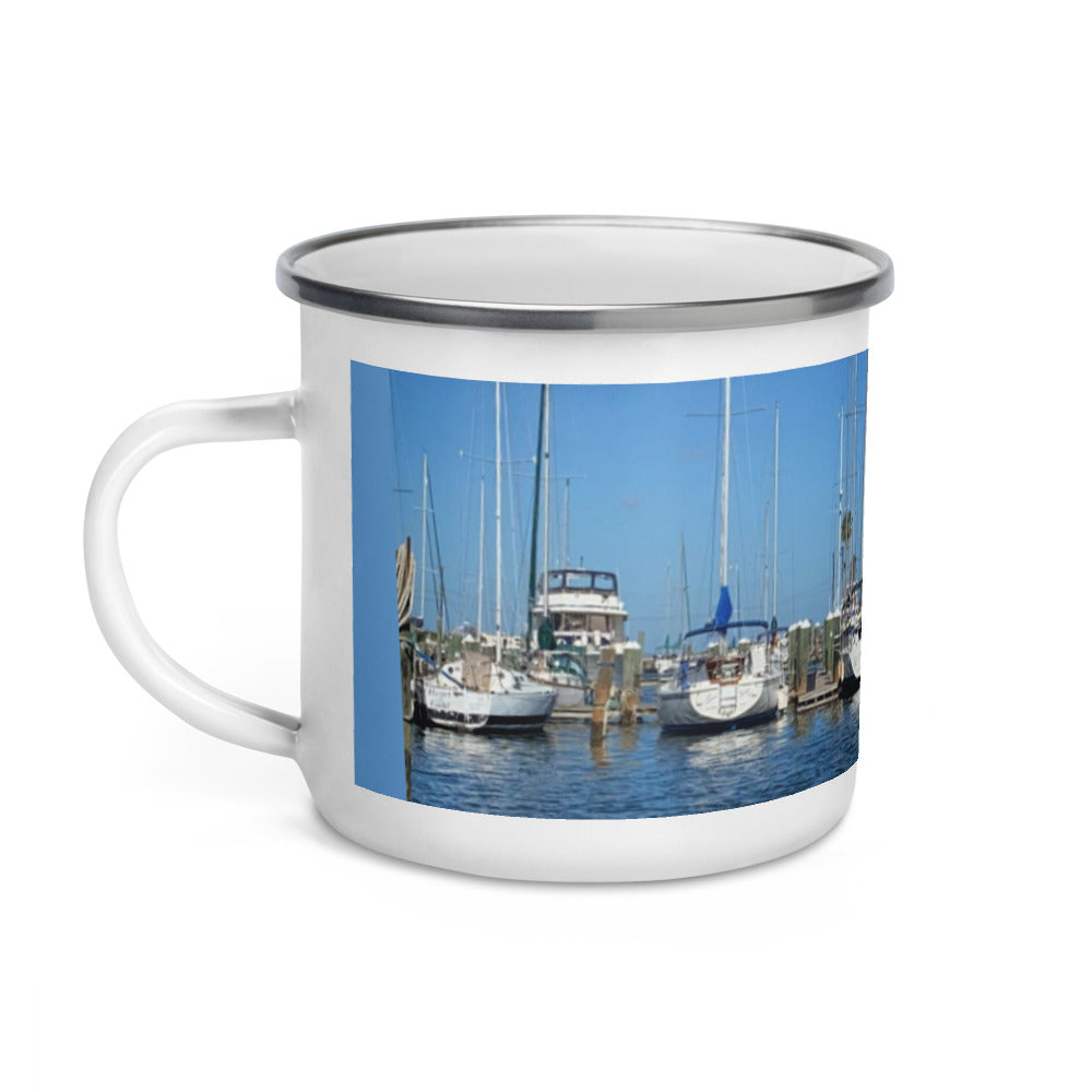 Marina Docks Enamel Mug