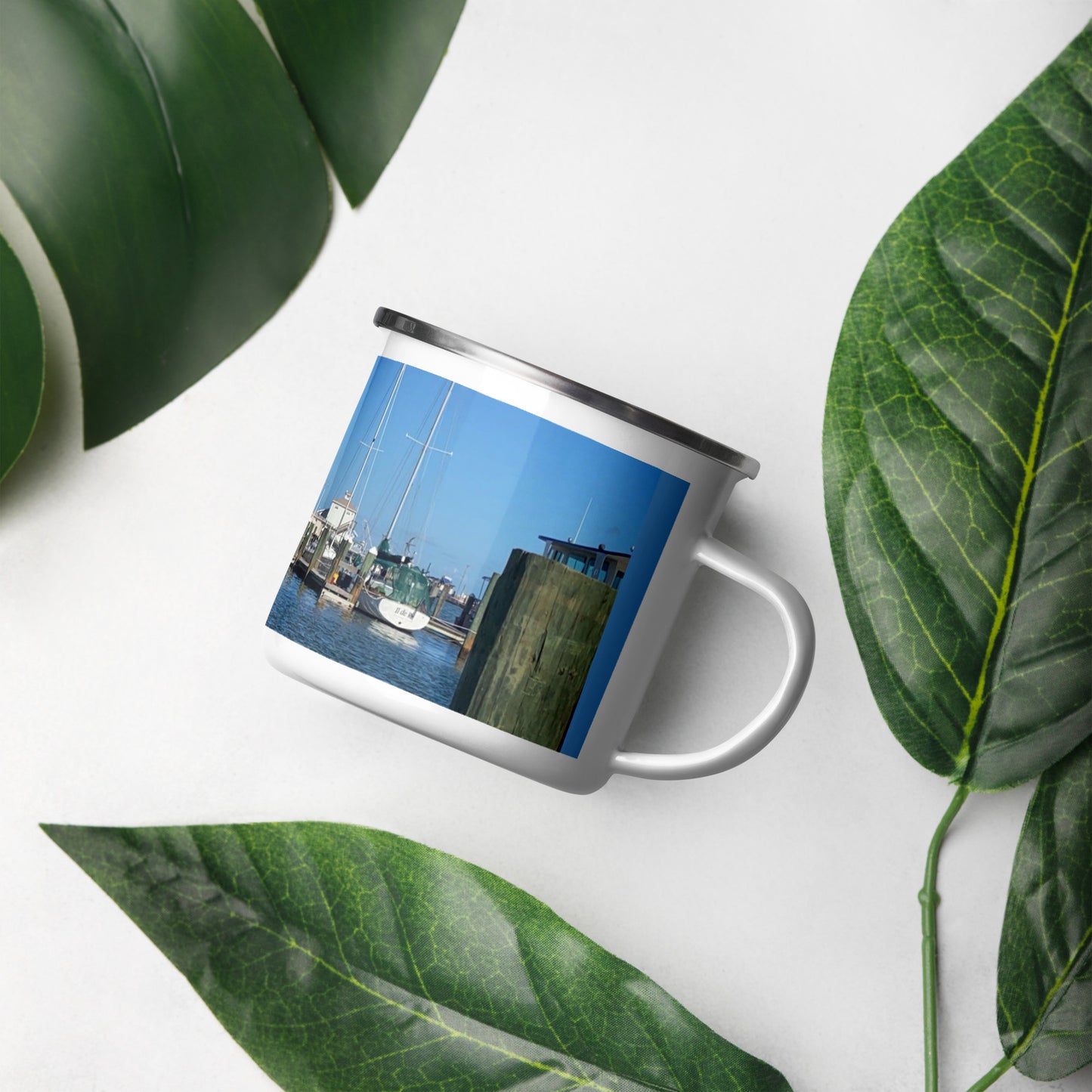 Marina Docks Enamel Mug