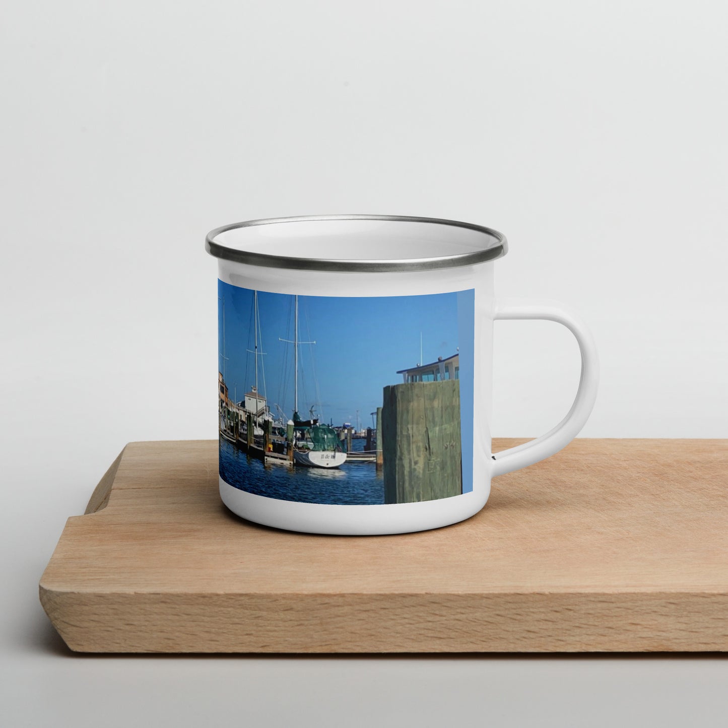 Marina Docks Enamel Mug