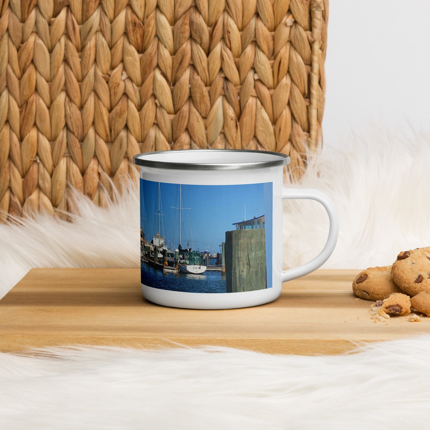 Marina Docks Enamel Mug