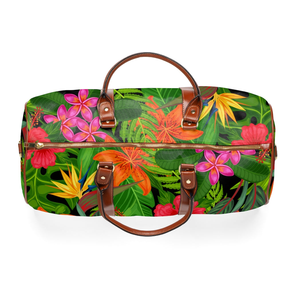 Tropical Waterproof Travel Bag - PU Leather Travel Bag - Tropical Travel Bag - Waterproof Travel Bag - Outdoors Travel Bag - Printed Travel Bag - Vacation Travel Bag