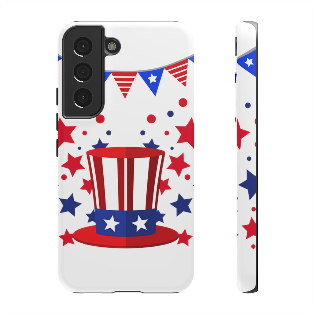 Red White and Blue Top Hat Tough Cases