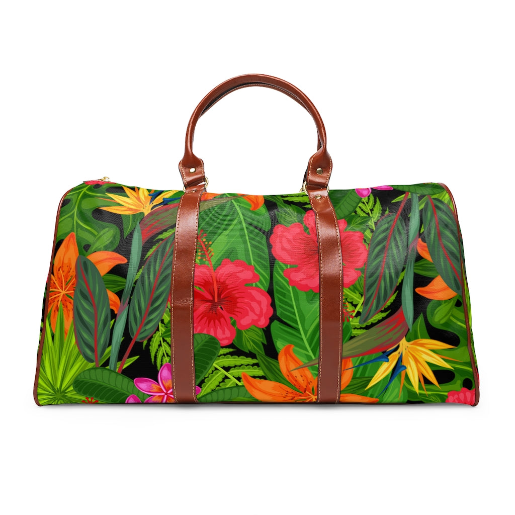 Tropical Waterproof Travel Bag - PU Leather Travel Bag - Tropical Travel Bag - Waterproof Travel Bag - Outdoors Travel Bag - Printed Travel Bag - Vacation Travel Bag